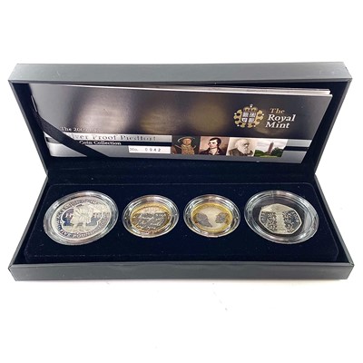Lot 69 - Royal Mint UK 2009 Silver Proof Piedfort 4 coins collection with Kew Gardens 50p.