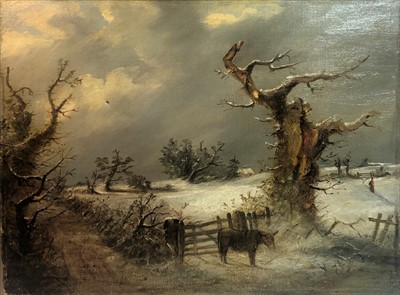 Lot 121 - Follower of Thomas Smythe Winter Landscape Oil...