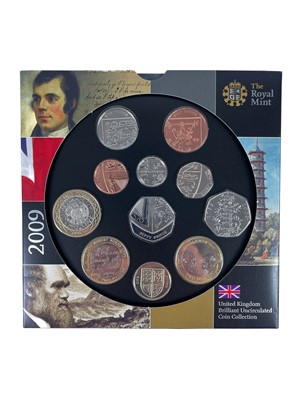 Lot 75 - Great Britain Uncirculated Royal Mint 2009 including Kew Gardens 50p Year Set.