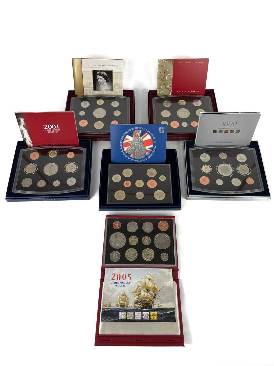 Lot 77 - Great Britain Proof Royal Mint 2000 to 2005 Year Sets (x6).