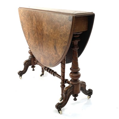 Lot 1904 - A Victorian burr walnut Sutherland table,...