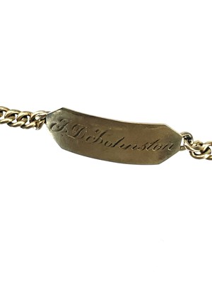 Lot 193 - A 9ct hallmarked curb link identity bracelet.