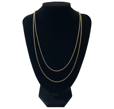 Lot 192 - Two 9ct gold fancy link necklaces.