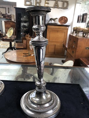 Lot 4 - Old Sheffield plate. A Candelabrum and a pair...
