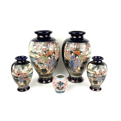 Lot 155 - A pair of Japanese Satsuma vases, early 20th century.