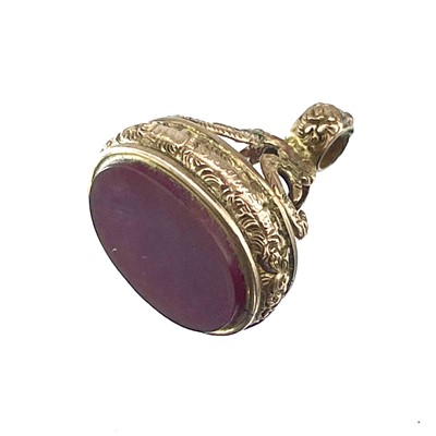 Lot 201 - A Victorian 9ct hallmarked gold carnelian seal fob.