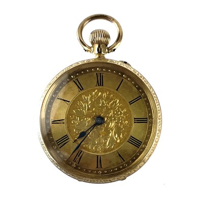 Lot 353 - An 18ct gold cased fob pocket watch.