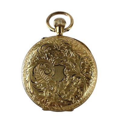 Lot 353 - An 18ct gold cased fob pocket watch.