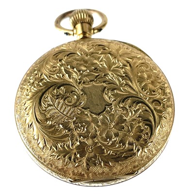 Lot 353 - An 18ct gold cased fob pocket watch.