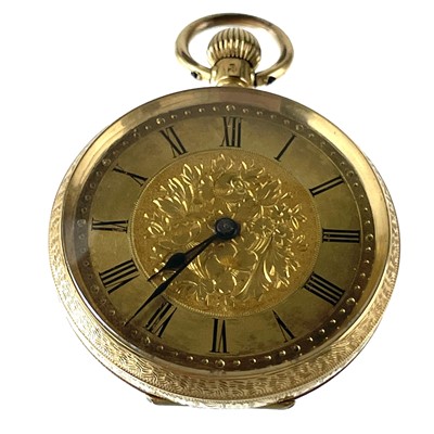 Lot 353 - An 18ct gold cased fob pocket watch.