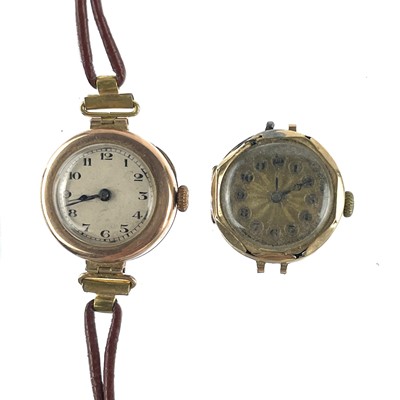 Lot 302 - Two 9ct hallmarked gold ladies manual wind wristwatches.