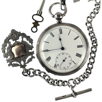 Lot 364 - A Victorian silver cased key wind pocket watch.