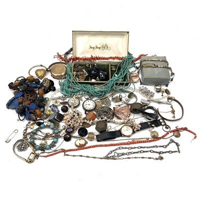 Lot 265 - A quantity of costume jewellery including scrap gold.