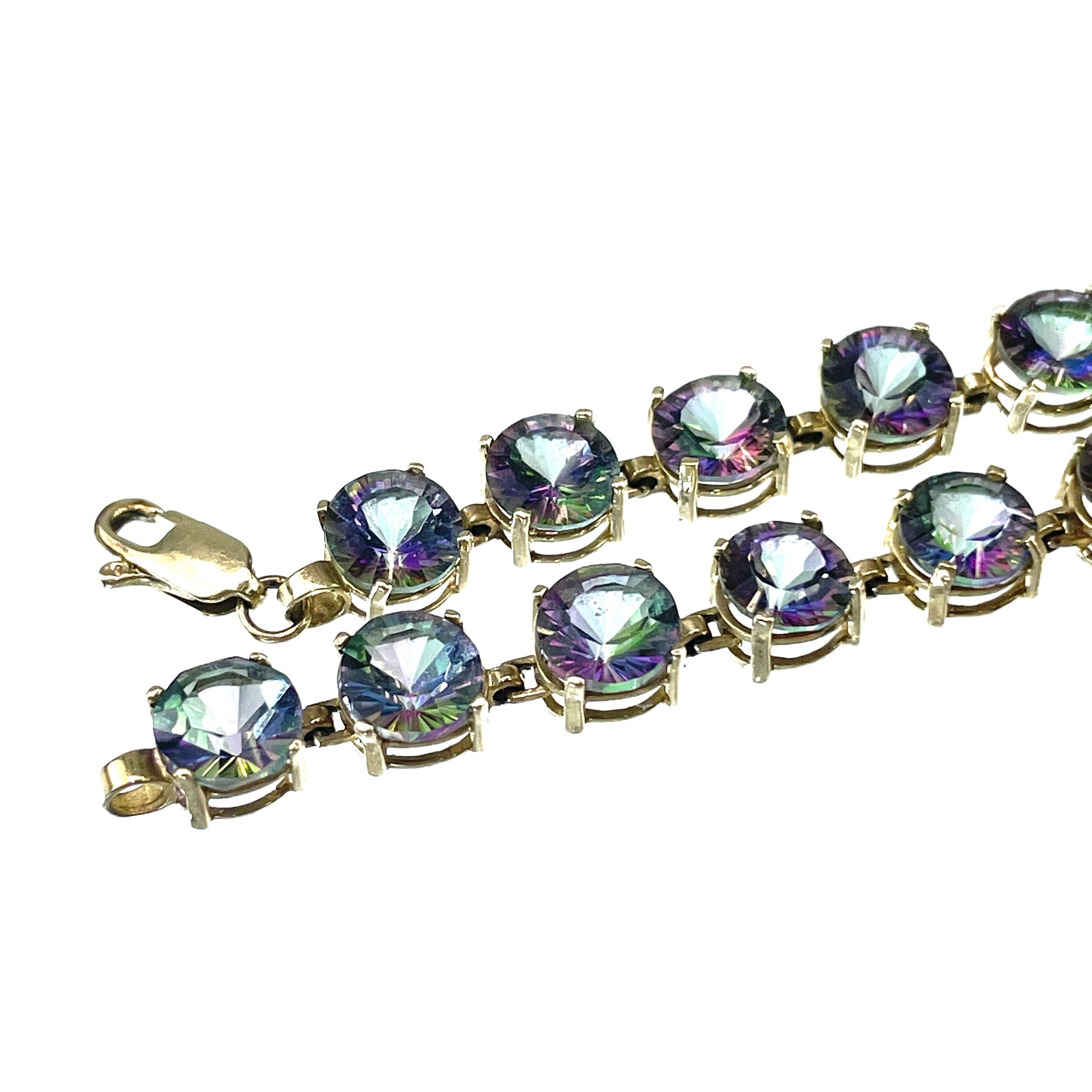 Lot 20 A 10ct gold mystic topaz set bracelet,
