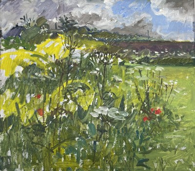 Lot 297 - Pat ALGAR (1939-2013) Summer Landscape Oil on...