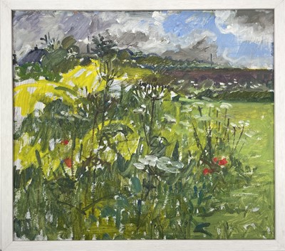 Lot 297 - Pat ALGAR (1939-2013) Summer Landscape Oil on...