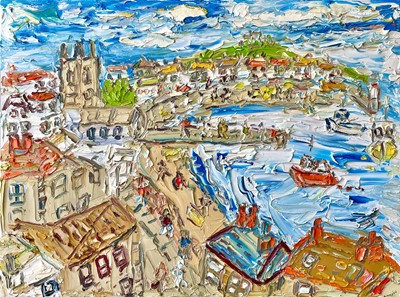 Lot 559 - Sean HAYDEN (1979) Rooftops over St Ives Oil...