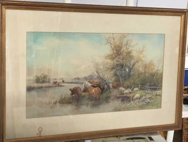 Lot 1100 - Tom ROWDEN (1842-1926) Cattle and Sheep