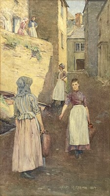 Lot 413 - Henry Meynell RHEAM (1859-1920) Women in a...