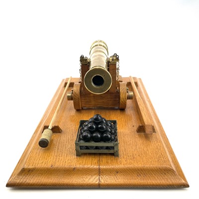 Lot 200 - A model brass cannon, mid 20th century, with...