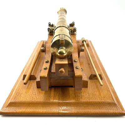 Lot 200 - A model brass cannon, mid 20th century, with...