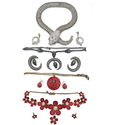 Lot 408 - Four Butler & Wilson earrings and necklace.