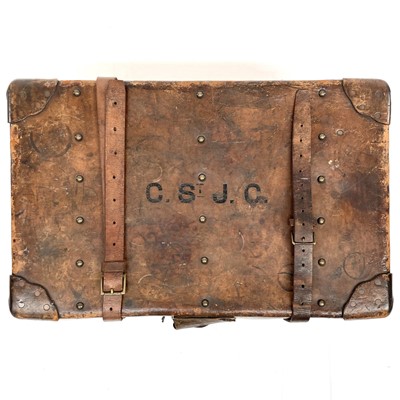 Lot 1890 - An early 20th century leather luggage case...