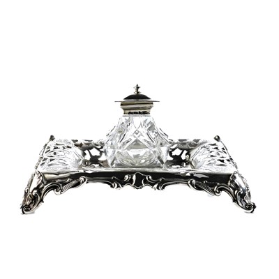 Lot 9 - A good Victorian silver ink stand by Henry Wilkinson & Co.