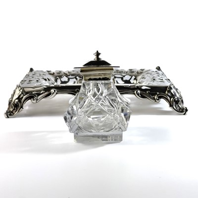 Lot 9 - A good Victorian silver ink stand by Henry Wilkinson & Co.