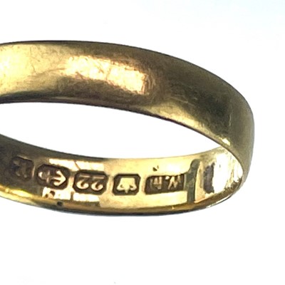 Lot 160 - A 22ct gold band ring, Birmingham 1894.