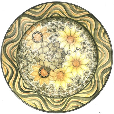 Lot 839 - Adrian Brough, A studio pottery platter, with...