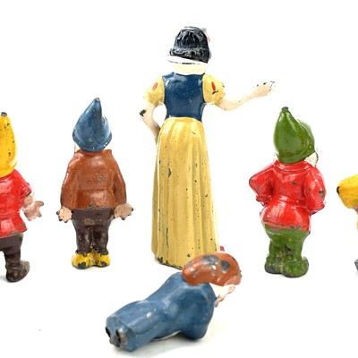 Lot 31 - A painted lead Snow White figure, height 6cm,...