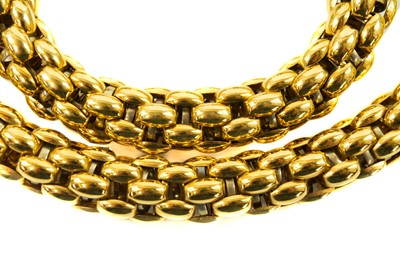 Lot 405 - Fope Vendome – bi-colour gold necklace and matching bangle.