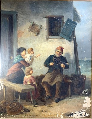 Lot 125 - J. HARRISON (19th Century) Fisherman's Family...