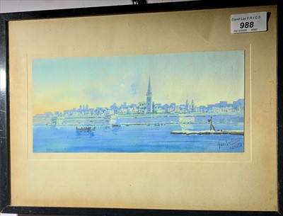 Lot 988 - GALEA Malta Gouache, a pair One signed and...