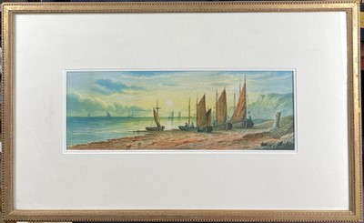 Lot 1460 - Fishing Boats Watercolour 17 x 50cm