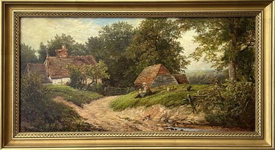 Lot 506 - Charles E. SHAW (XIX-XX) Landscape with Mother...