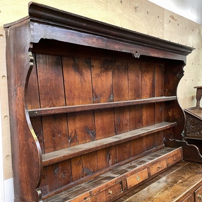 Lot 10 - A George III oak Welsh dresser.