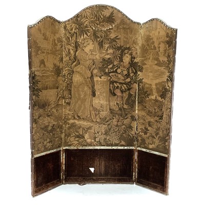 Lot 1877 - A Threefold vanity screen, with machine...