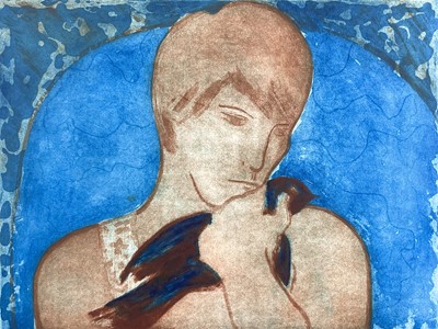 Lot 1407 - Sheila OLINER (1930-2020) Woman With Bird...