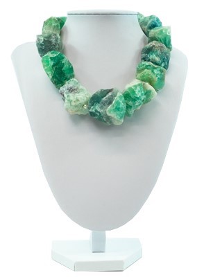 Lot 235 - A raw fluorite crystal necklace.