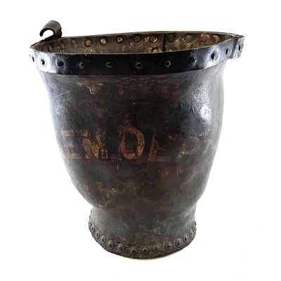 Lot 40 - A Georgian leather fire bucket, painted 'CHEM.DEPT U A'.