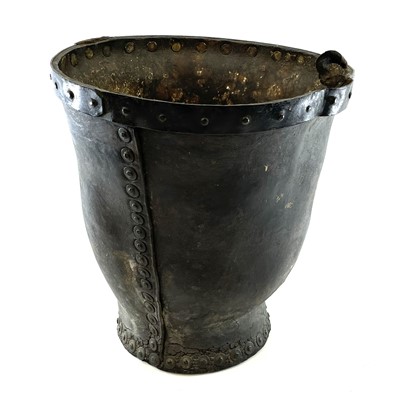Lot 40 - A Georgian leather fire bucket, painted 'CHEM.DEPT U A'.