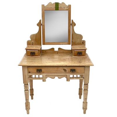 Lot 1819 - An Edwardian pine dressing table, fitted with...