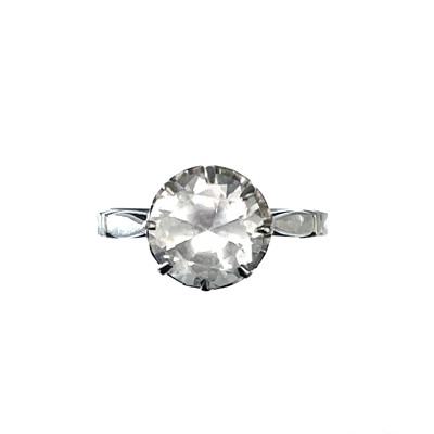 Lot 155 - An 18ct (tested) white gold white gem set solitaire ring.