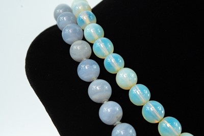 Lot 248 - A moonstone bead necklace.