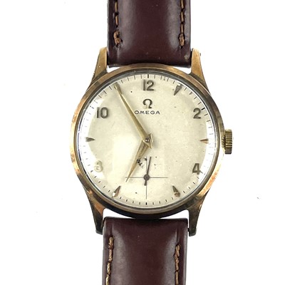 Lot 326 - An Omega 9ct gentleman's manual wind wristwatch.