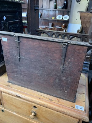 Lot 1 - A carved oak bible box, 17th century.