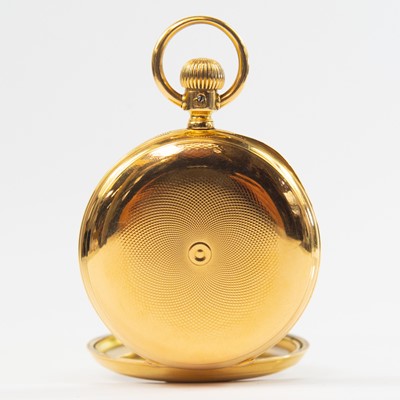 Lot 382 - 18ct gold cased full hunter pocket watch by Waltham.