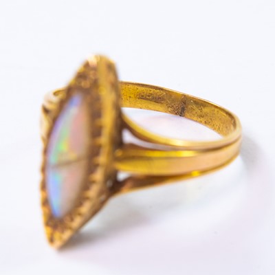 Lot 151 - A Victorian 14ct gold opal set ring.